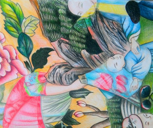 Farbstift Zeichnungen